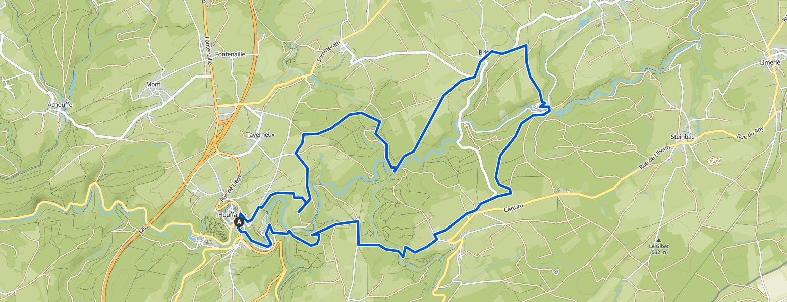 Point of view. – Rocher de Bistain loop from Houffalize Map Image