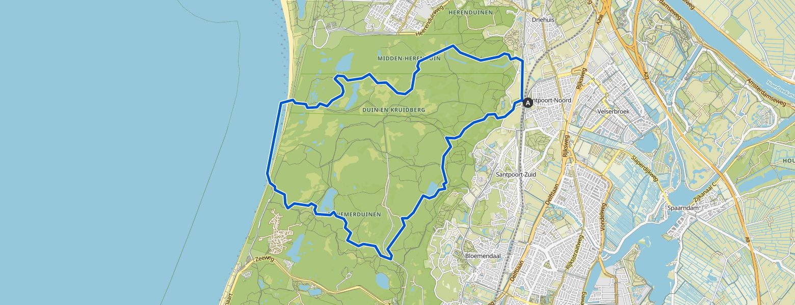 Vogelmeer – Hazenberg loop from Santpoort Noord map