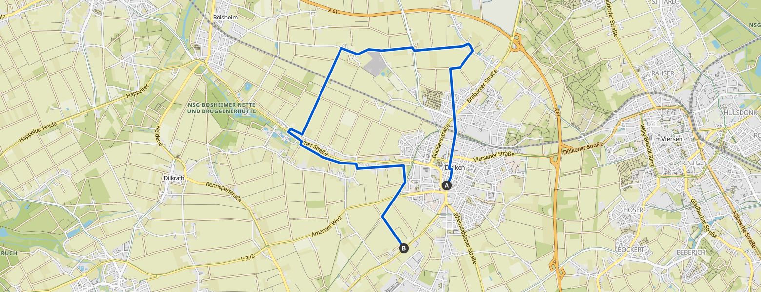 Dülken north-west round map