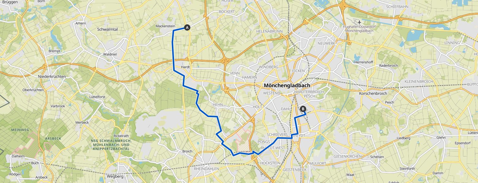 From Dülken to Pesch Map Image