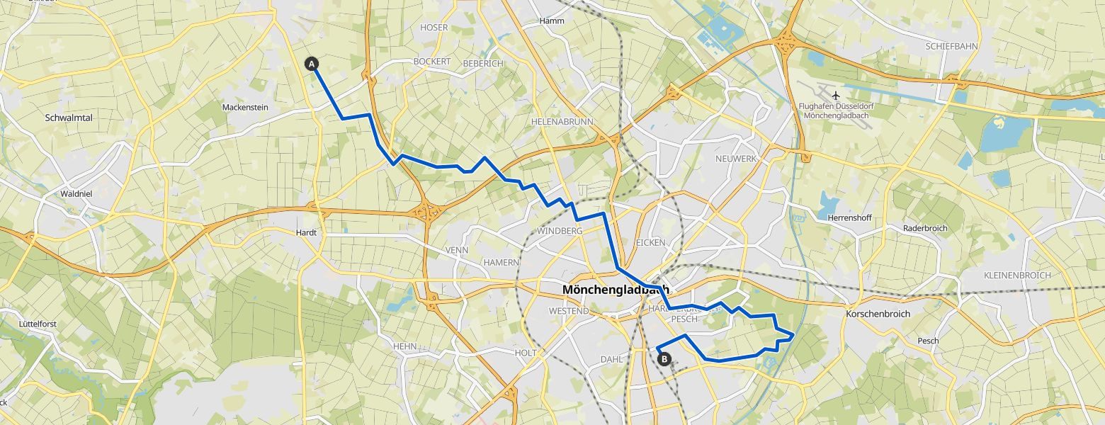 From Dülken to Pesch Map Image