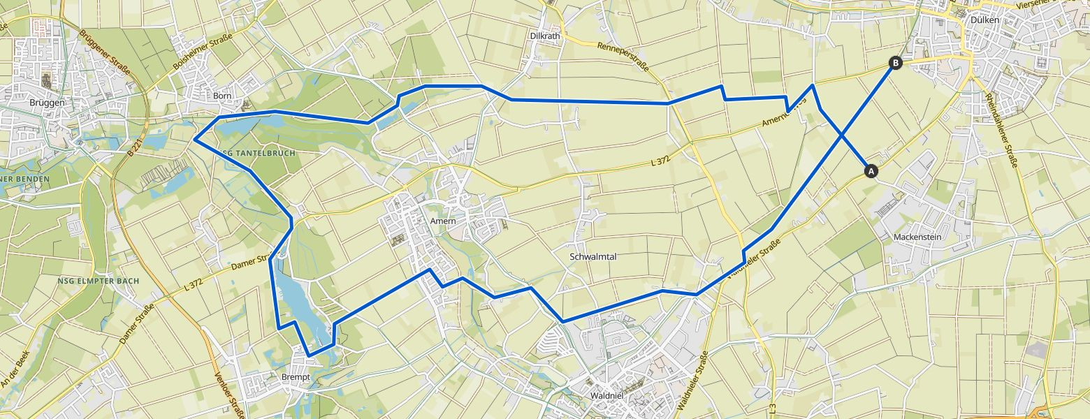 An der Schwalm – Tantelbruch loop from Dülken Map Image