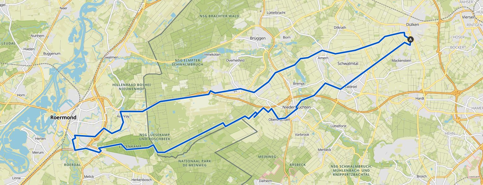 Dülken - Roermond Runde map