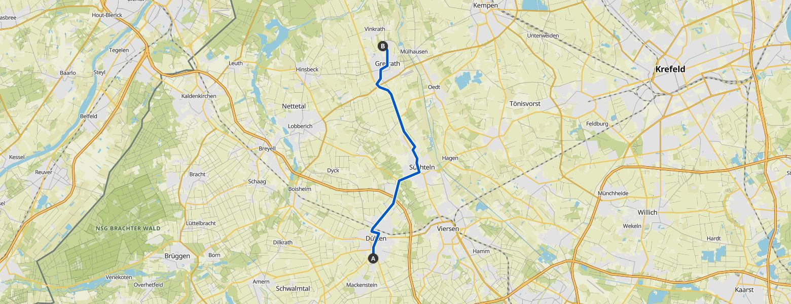 eMTB Ride from Viersen to Grefrath (30-06-2024) Map Image