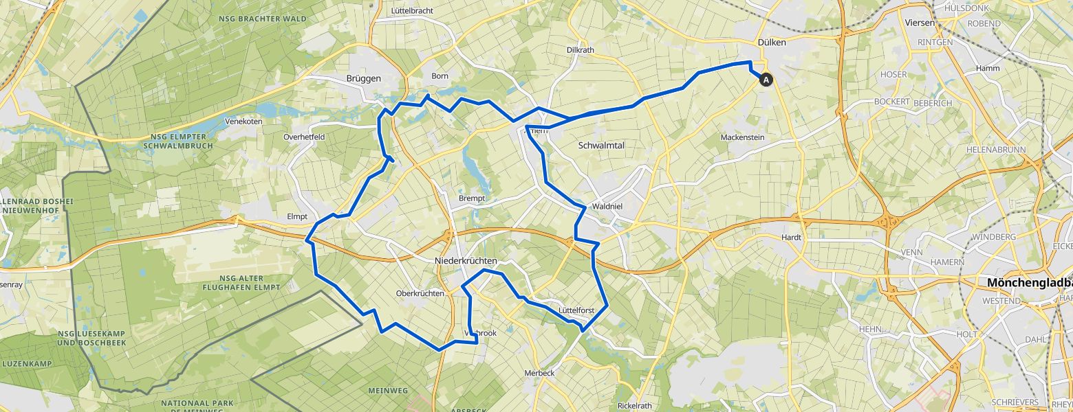 Viersen - Niederkrüchten loop eMTB Ride (16-07-2024) map