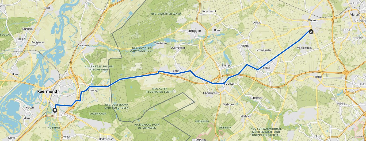 eMTB Ride from Viersen to Roermond (20-07-2024) Map Image