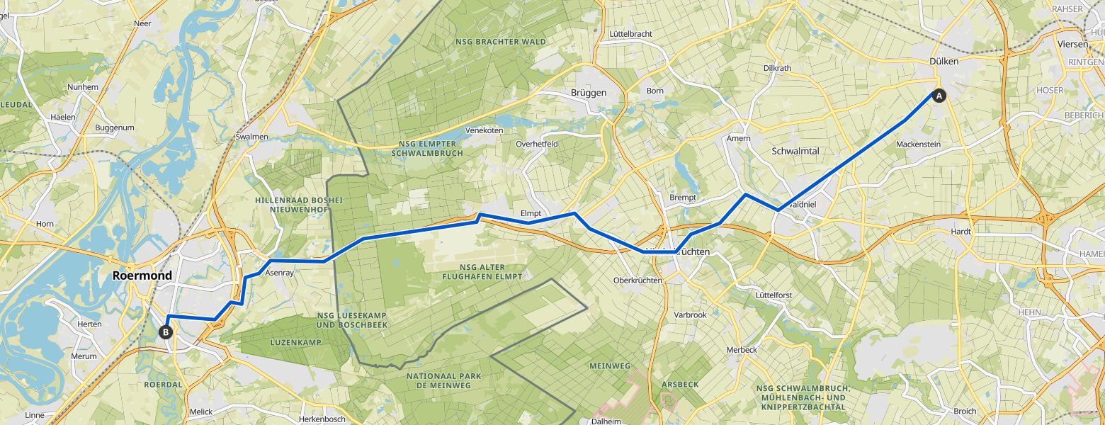 eMTB Ride from Viersen to Roermond (20-07-2024) map