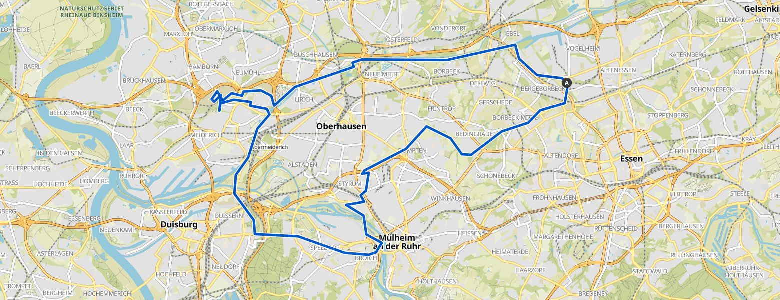 Megamarsch Ruhrgebiet bei Nacht 2024 Map Image