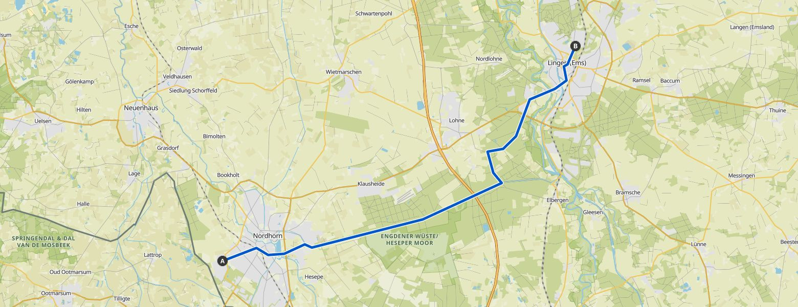 eMTB Ride from Nordhorn to Lingen (Ems) (18-08-2024) Map Image