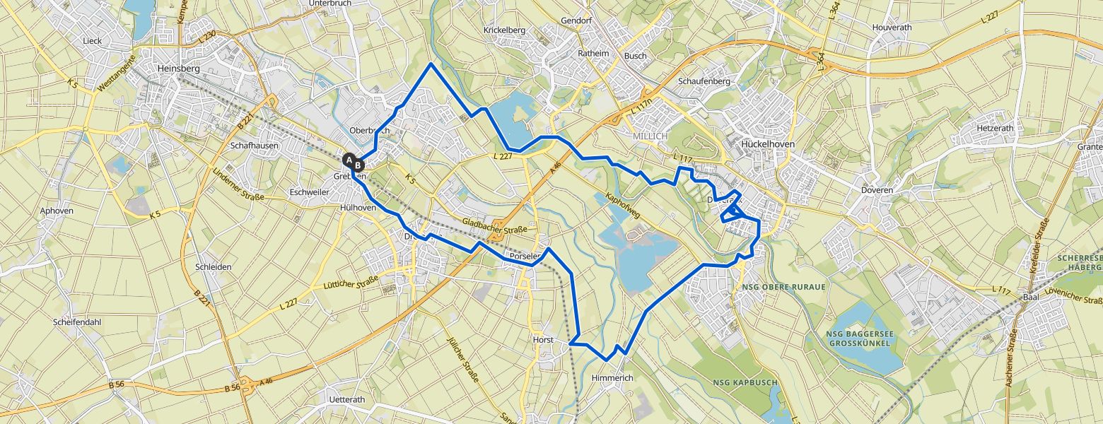 Heinsberg - Hückelhoven loop Hiking (01-12-2024) map