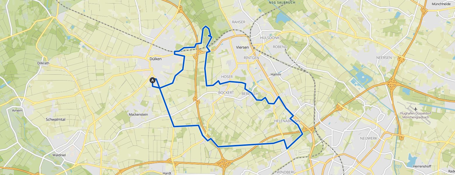 Viersen - Mönchengladbach loop eMTB Ride (12-12-2024) map