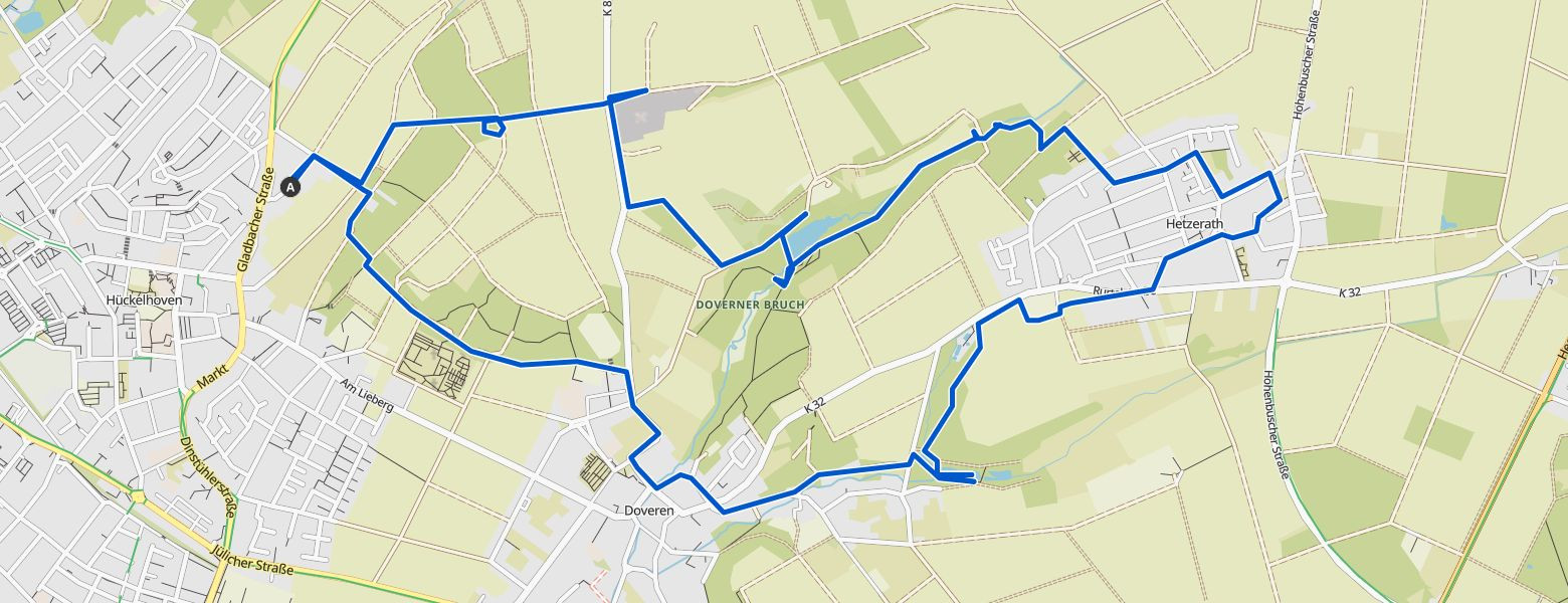 Hückelhoven - Erkelenz loop Hiking (25-03-2025) Map Image