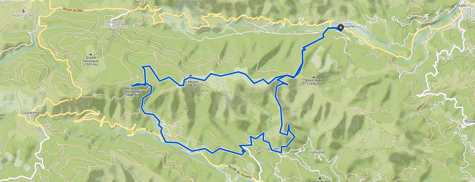 La Souche - Valgorge loop Hiking (07-04-2025) Map Image