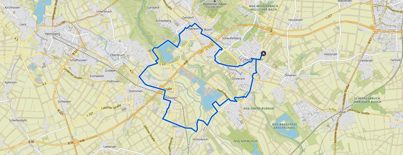 Hückelhoven - Heinsberg loop eMTB Ride (19-06-2025) Map Image