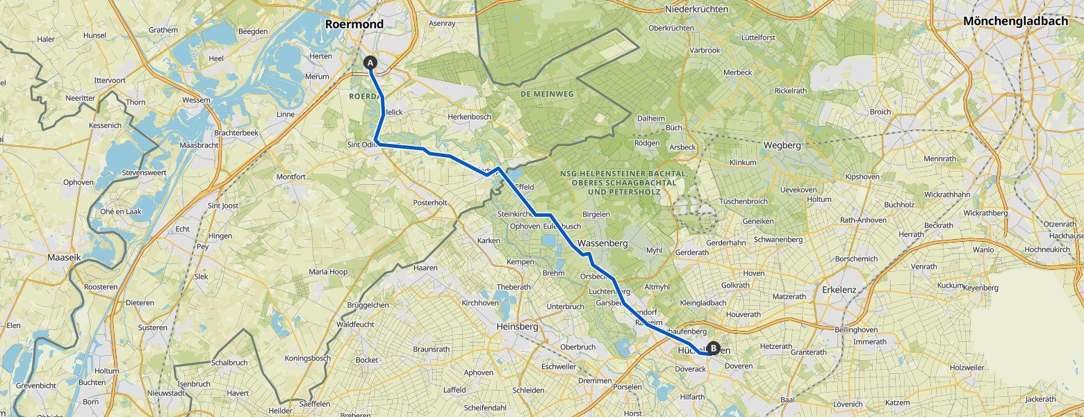 eMTB Ride from Roermond to Hückelhoven (30-07-2025) Map Image