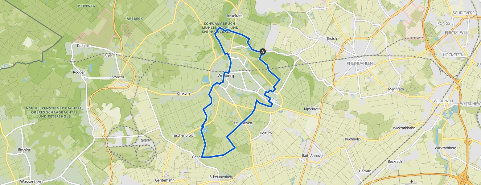 Wegberg - Erkelenz loop Hiking (24-08-2025) map