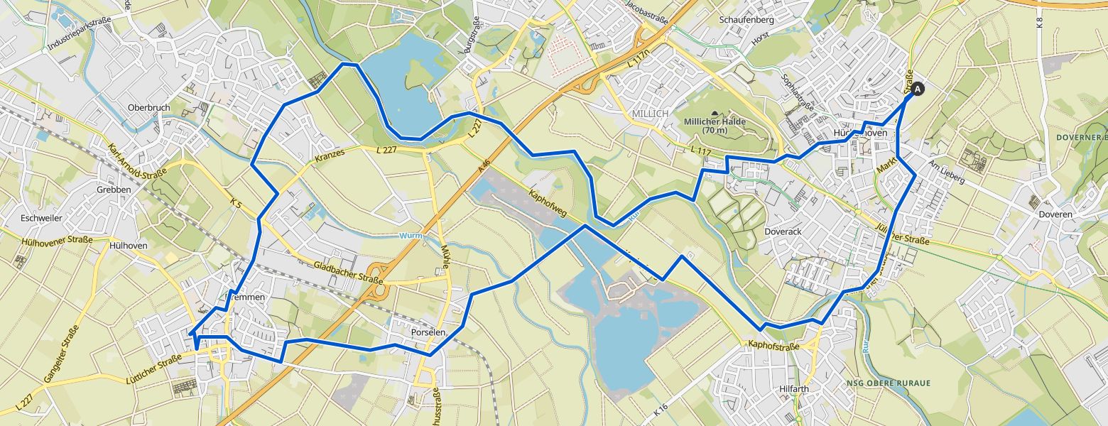 Hückelhoven - Heinsberg loop Hike (21-11-2025) map