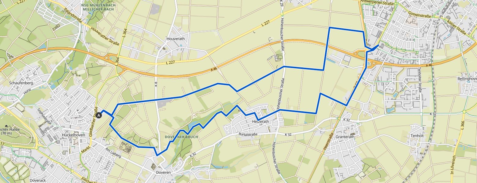Hückelhoven - Erkelenz loop Hiking (12-12-2025) map
