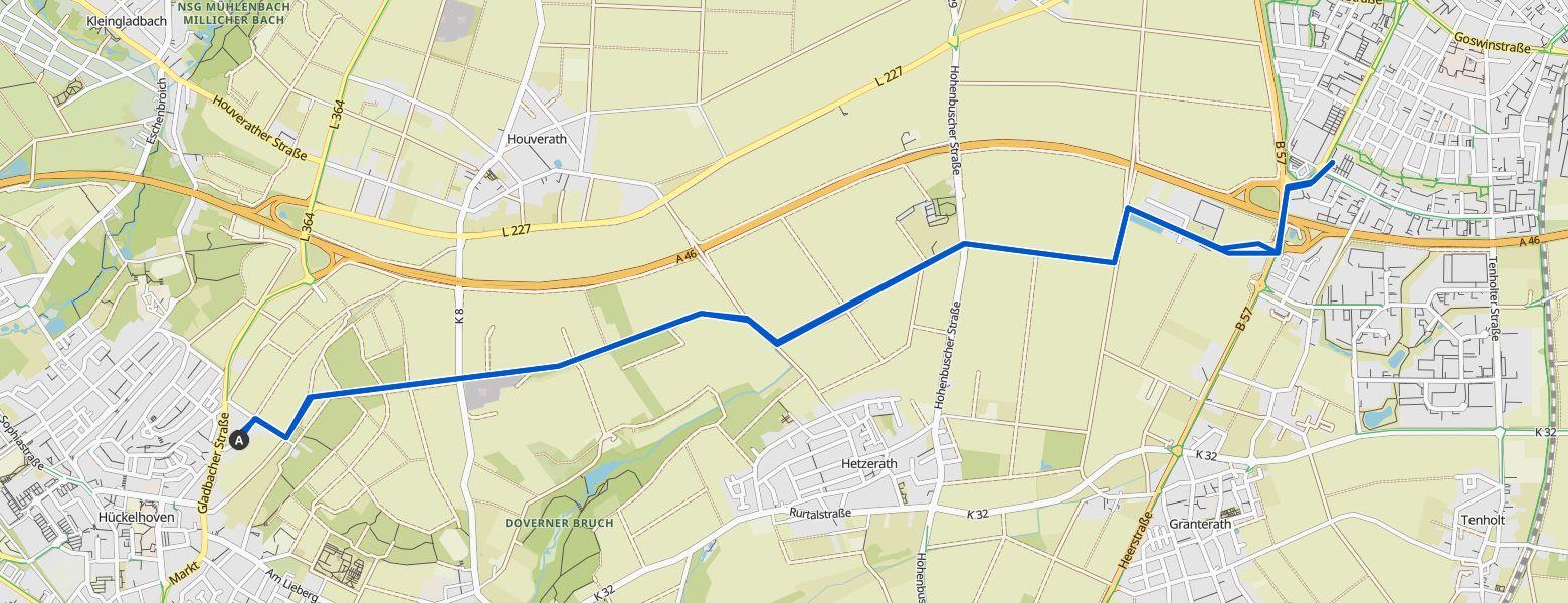 Hückelhoven - Erkelenz loop Hiking (20-01-2026) Map Image