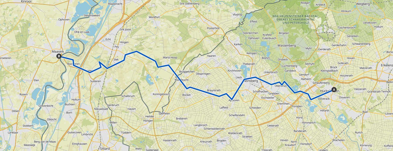Hike from Hückelhoven to Maaseik (24-01-2026) Map Image