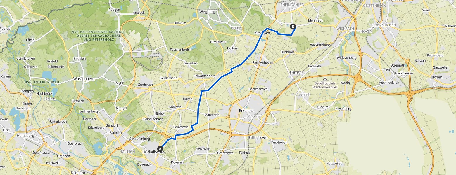 Hike from Hückelhoven to Mönchengladbach (05-03-2026) map