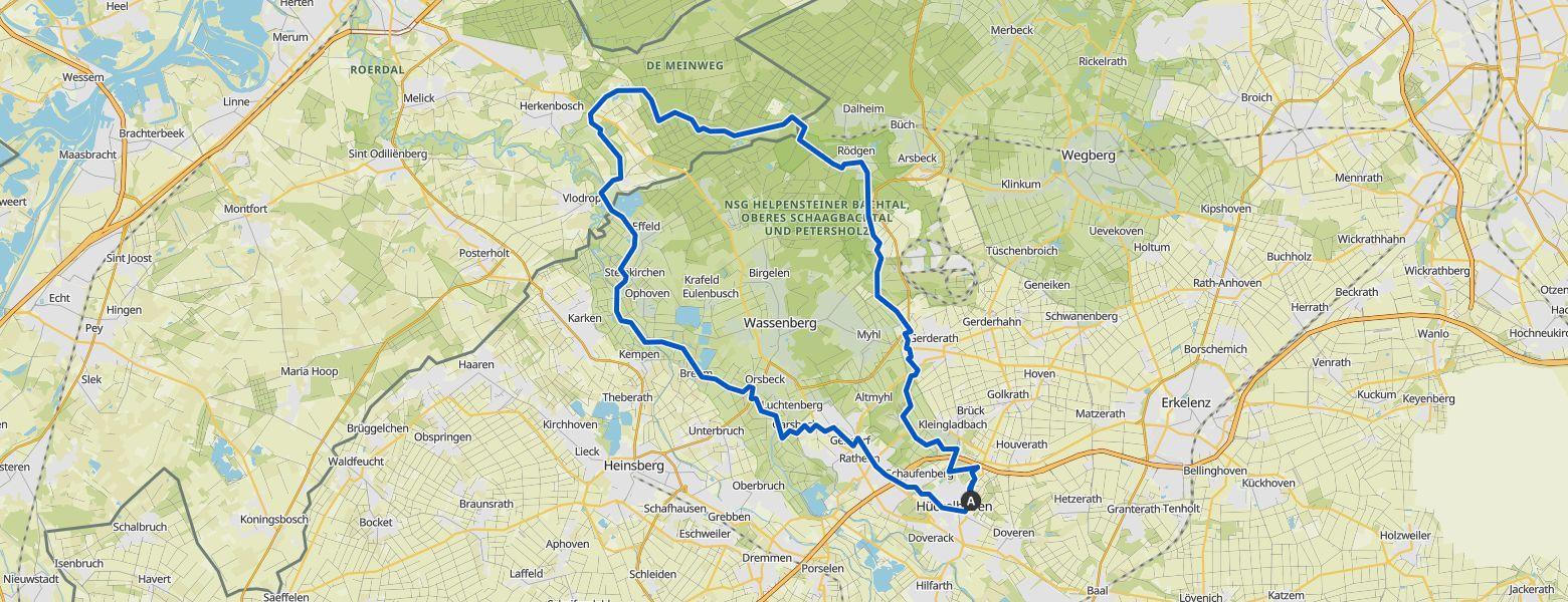 Hückelhoven - Herkenbosch loop eMTB Ride (15-03-2026) Map Image