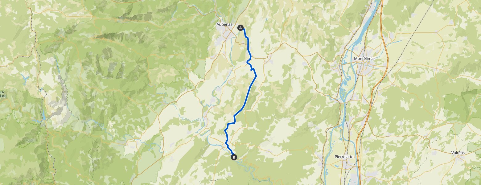 Hike from Saint-Privat to Vallon-Pont-d'Arc (28-03-2026) map