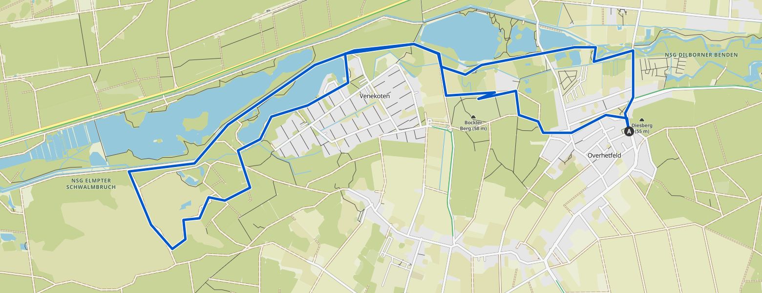 NSG Elmpter Schwalmbruch – Schwalmbrücke Runde von Overhetfeld map