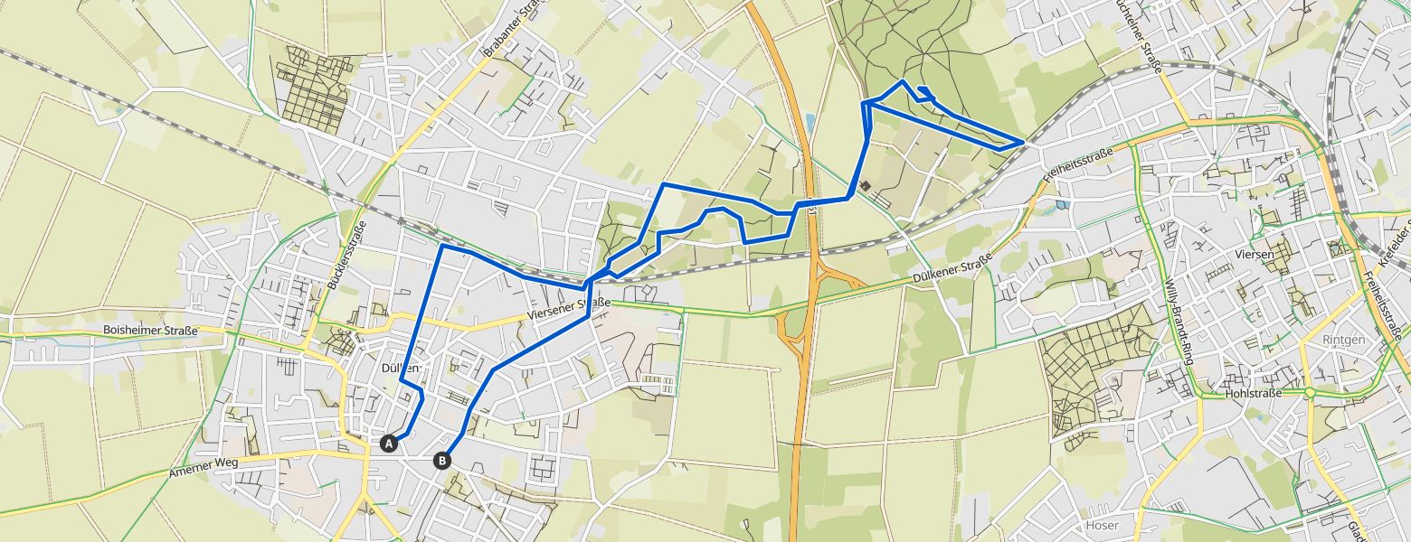 Steinlabyrinth  – Bismarckturm Runde von Dülken map