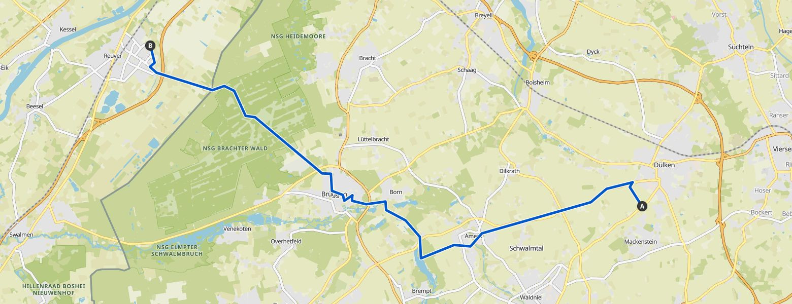 Dülken nach Reuver mit Rewe Stop