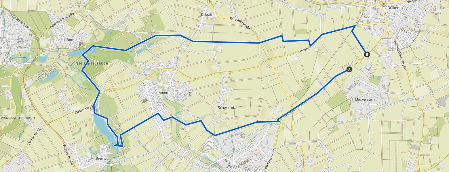 Hariksee – Borner See Runde von Dülken map