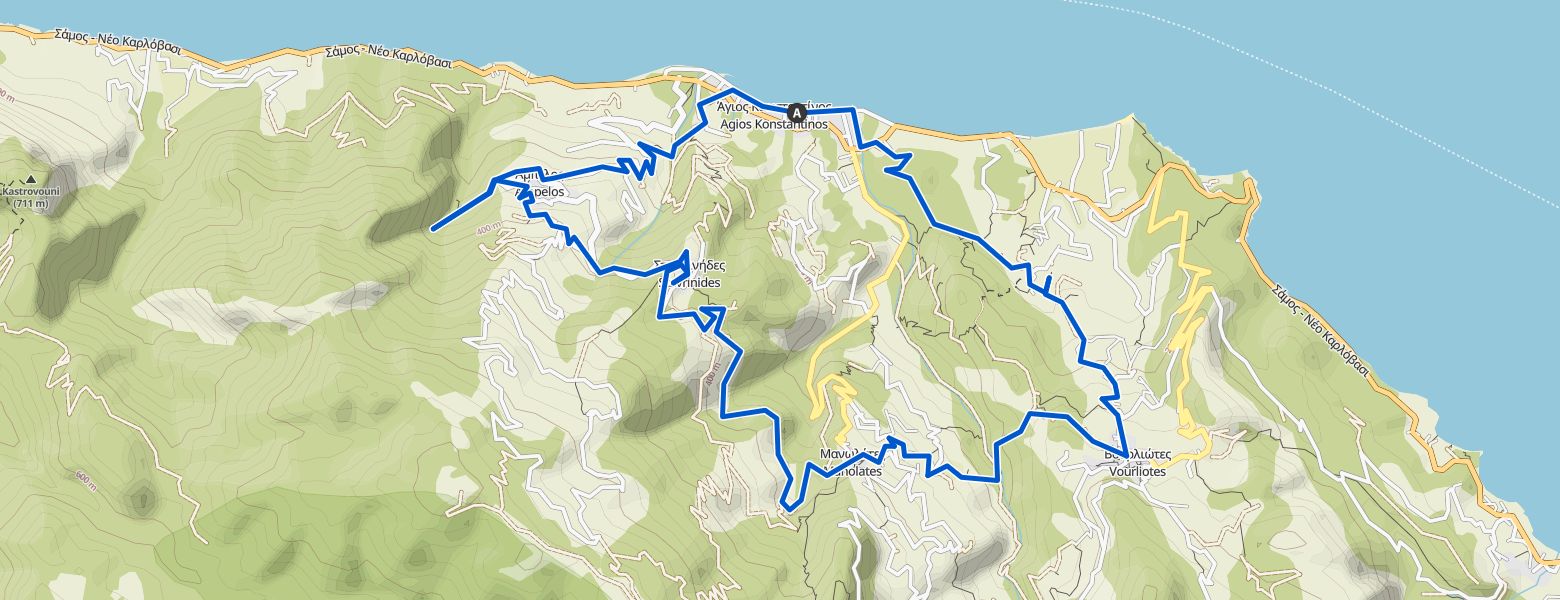 Mountain villages of Northern-Samos map