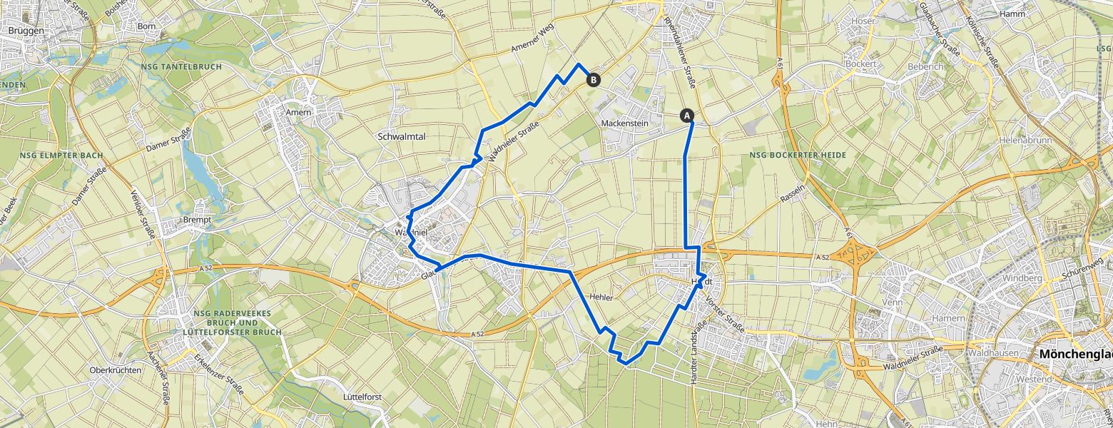 Dülken, Hardt, Waldniel map