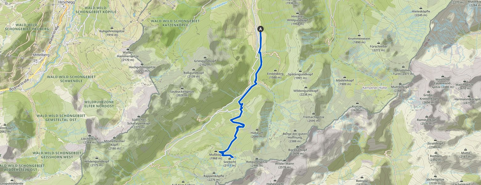 Hike to Enzianhütte map