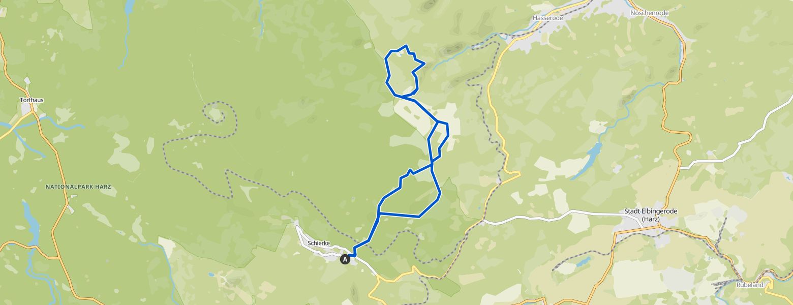 Leistenklippe (HWN 15) – Ottofels (HWN 27) Runde von Schierke map