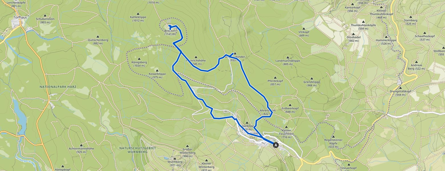 Bergtour am Brocken map