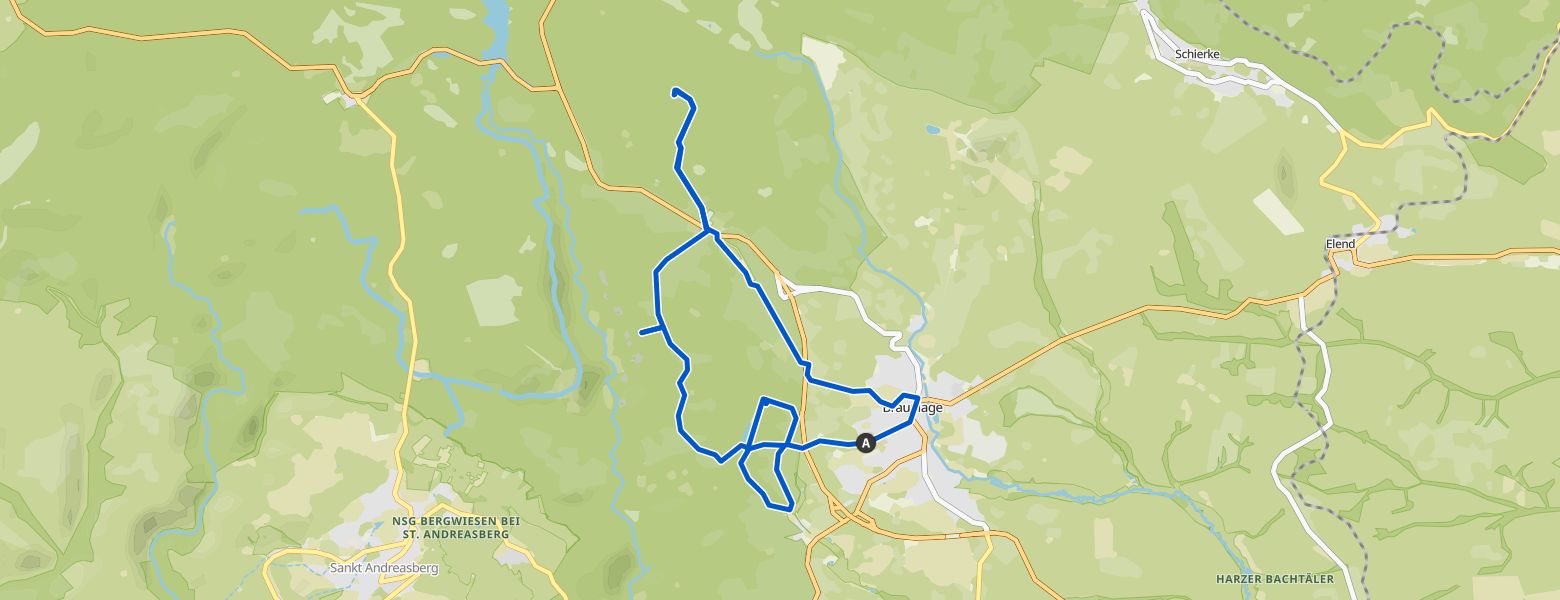 Wanderung nach Die Braunlager Wetterstation map